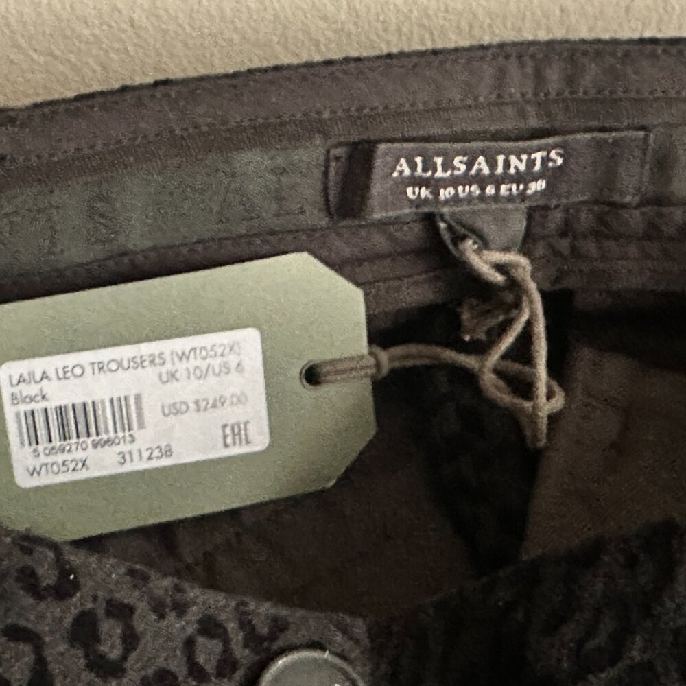 All Saints black wool blend ankle pants. Style name is Laila Leo. NWT. Size 6. - Picture 6 of 13
